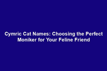 Cymric Cat Names: Choosing the Perfect Moniker for Your Feline Friend