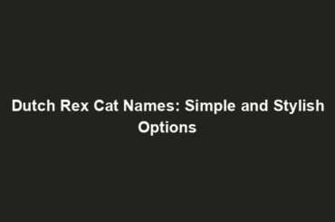 Dutch Rex Cat Names: Simple and Stylish Options