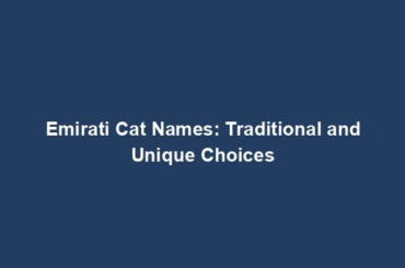 Emirati Cat Names: Traditional and Unique Choices